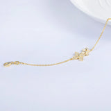 925 Silver Plated Bracelet Flower Charms Gift