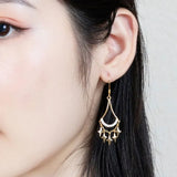 925 Silver Plated Tassel Star Drop Earrings Zircon Dangle Earrings