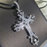 925 Silver Gothic Cross Pendant Necklace Rock Punk Goth Jewellery