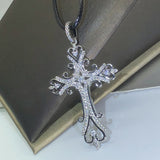 925 Silver Gothic Cross Pendant Necklace Rock Punk Goth Jewellery