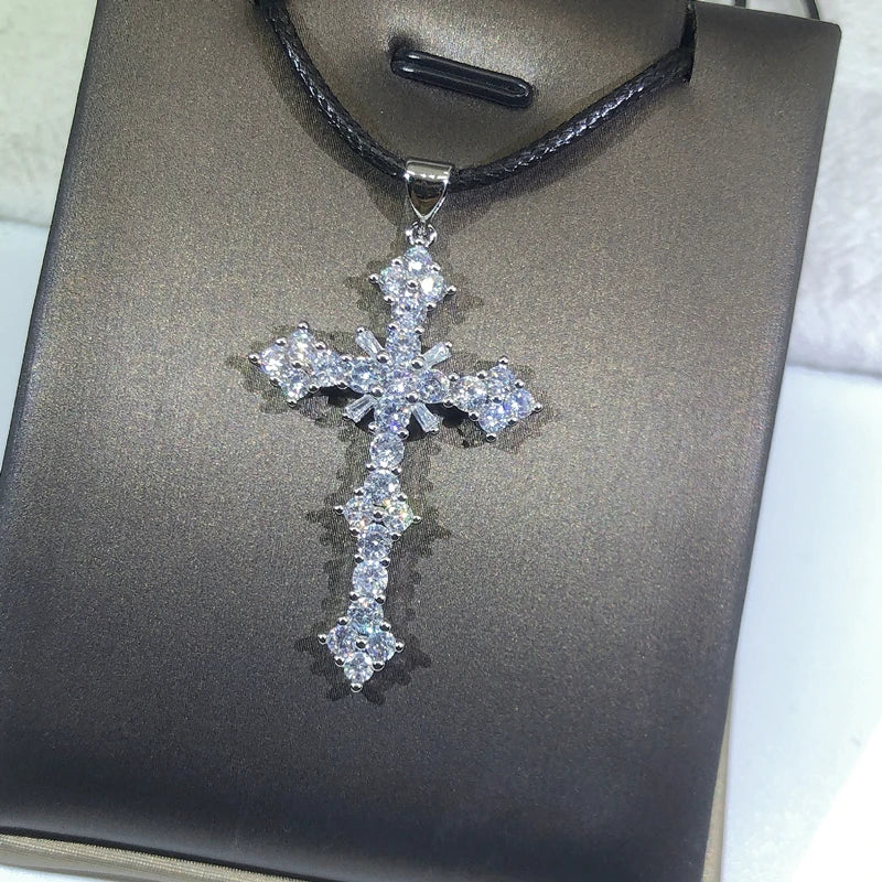 925 Silver Gothic Cross Pendant Necklace Rock Punk Goth Jewellery