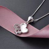 925 Silver Clover Necklace Zircon 12.8mm Four Leaf for Women Lucky