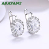 925 Silver Zircon Drop Earring Wedding Jewelry