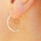 925 Silver Hammered Hoop Earrings Vintage Jewelry Brincos Boho Pendientes