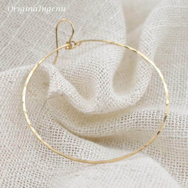 925 Silver Hammered Hoop Earrings Vintage Filled Jewelry