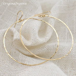 925 Silver Hammered Hoop Earrings Vintage Filled Jewelry