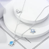 925 Silver Hamsa Hand Necklace Moon Charm Chain Zircon Jewelry