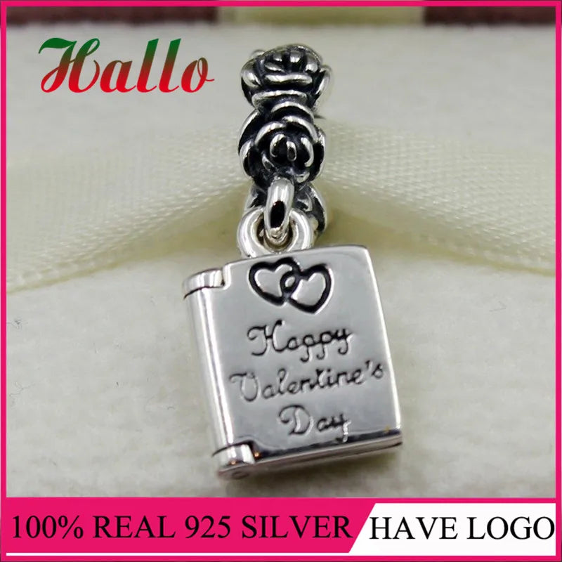 925 Silver Happy Dangle Charm Beads Fit Charms Bracelet For Women Jewelry