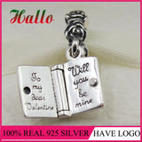 925 Silver Happy Dangle Charm Beads Fit Charms Bracelet For Women Jewelry
