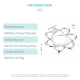 925 Silver Heart Bracelet Chain Wedding Jewelry Women