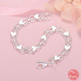925 Silver Heart Bracelet Chain for Wedding