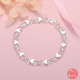 925 Silver Heart Bracelet Chain for Wedding