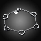 925 Silver Heart Bracelet Chains for Women