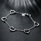 925 Silver Heart Bracelet Chains for Women