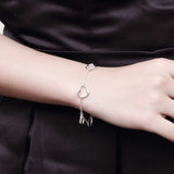 925 Silver Heart Bracelet Chains for Women