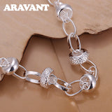 925 Silver Heart Bracelet Chains For Women Wedding Jewelry