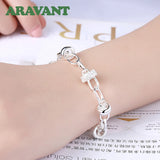 925 Silver Heart Bracelet Chains For Women Wedding Jewelry