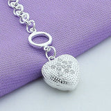 925 Silver Heart Bracelets Chains For Women Wedding Jewelry
