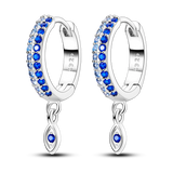 925 Silver Heart CZ Geometric Hoop Earrings For Women