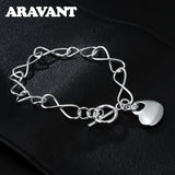 925 Silver Heart Charm Bracelet Wedding Jewelry