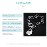 925 Silver Heart Charm Bracelet Wedding Jewelry