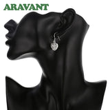 925 Silver Heart Drop Earrings For Women Party Jewelry Gift