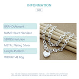925 Silver Heart Lock Necklaces Chains Women Pendant Necklace