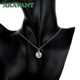 925 Silver Heart Pendant Necklace Chain For Women