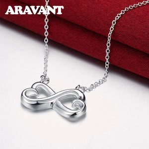 925 Silver Heart Pendant Necklaces For Women