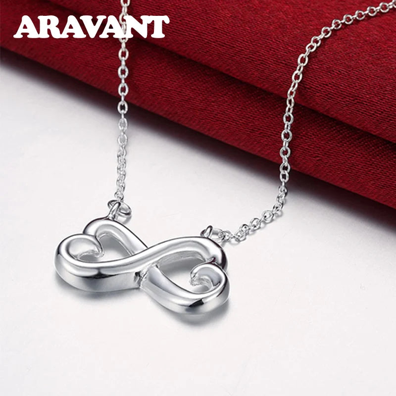 925 Silver Heart Pendant Necklaces For Women