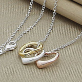 925 Silver Heart Pendants Necklace Chains For Women