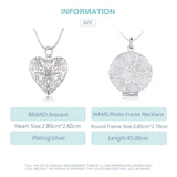 925 Silver Heart Photo Frame Necklace for Women Jewelry