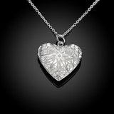925 Silver Heart Photo Frame Necklace - Women's Jewelry Gift