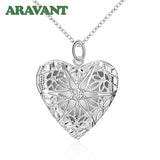 925 Silver Heart Photo Frame Necklace - Women's Jewelry Gift