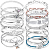 925 Silver Butterfly Infinite Chain Bracelet for Women