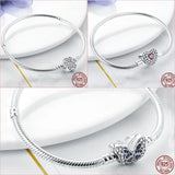 Heart Charm Bracelet in 925 Silver