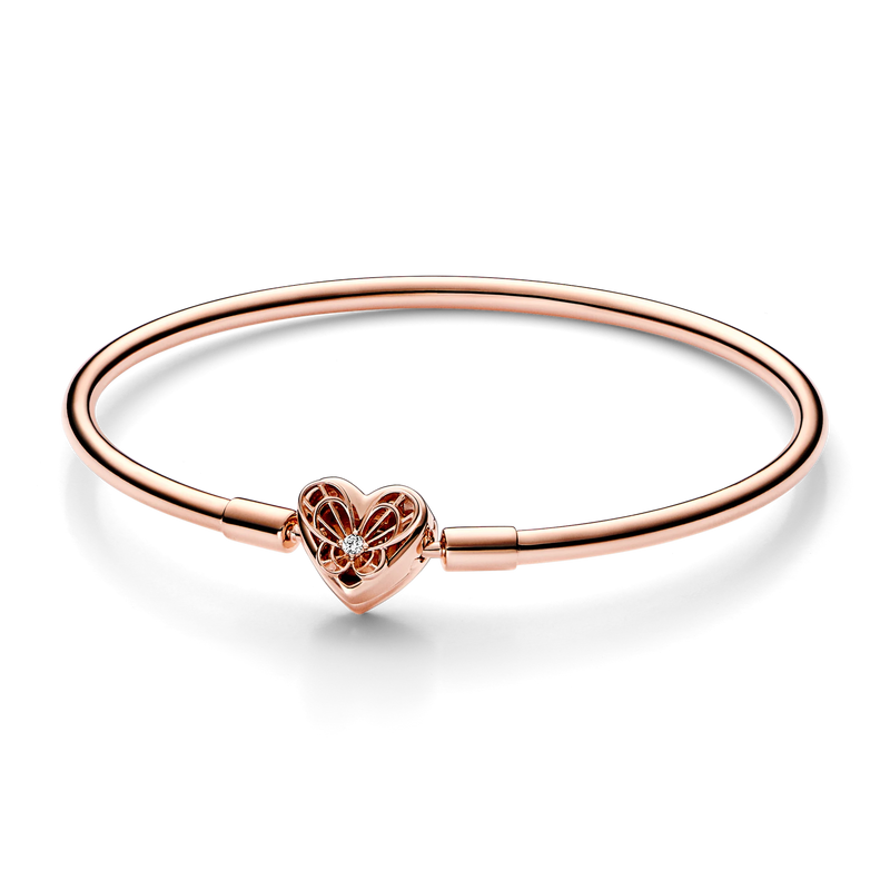 925 Silver Heart Bracelet Snake Chain