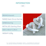 925 Silver Heart Stud Earrings Wedding Jewelry