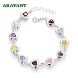 925 Silver Heart Zircon Bracelet Chains For Women