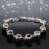 925 Silver Heart Zircon Bracelet Chains For Women