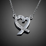 925 Silver Heart Zircon Necklace Chains For Women Jewelry