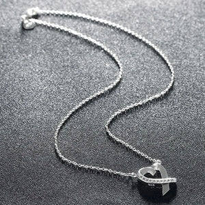 925 Silver Heart Zircon Necklace Chains For Women Jewelry