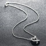 925 Silver Heart Zircon Necklace Chains For Women Jewelry