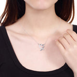 925 Silver Heart Zircon Necklace Chains For Women Jewelry