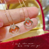 925 Silver High Pear Shaped Zircon Necklace Women's Flower Diamond Pendant