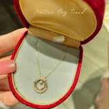 925 Silver High Pear Shaped Zircon Necklace Women's Flower Diamond Pendant