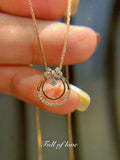 925 Silver High Pear Shaped Zircon Necklace Women's Flower Diamond Pendant