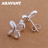 925 Silver Hollow Butterfly Earrings Wedding Jewelry