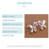 925 Silver Hollow Butterfly Earrings Wedding Jewelry