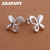 925 Silver Hollow Butterfly Earrings Wedding Jewelry